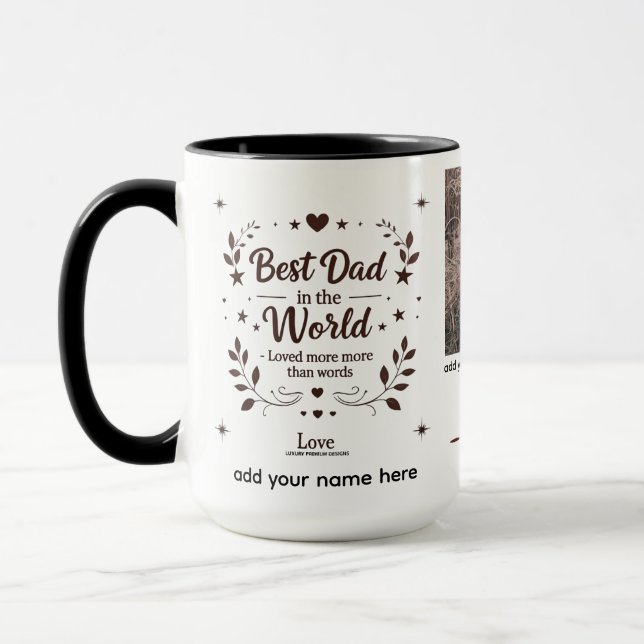 Caneca Melhor Pai do mundo - Combo de 15 oz personalizado (Esquerda)
