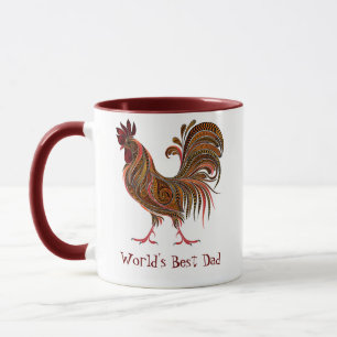 Caneca Melhor Pai do Mundo de Galinha Fazenda Rooster