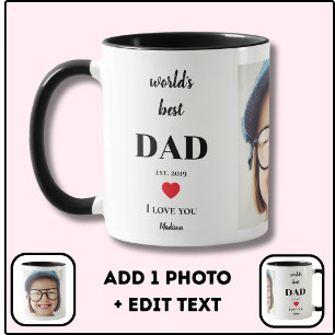 Caneca Melhor Pai do Mundo Eu Te Amo Foto Personalizada d