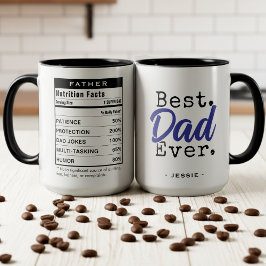 Caneca Melhor Pai do Mundo Fatos Nutricionais Dia dos Pai