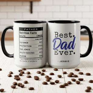 Caneca Melhor Pai do Mundo Fatos Nutricionais Dia dos Pai