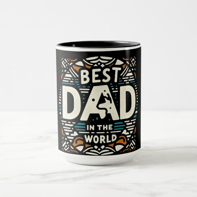 Caneca Melhor Pai do Mundo - Geométrico Retro (Centro)