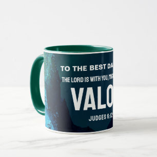 Caneca Melhor Pai do Mundo HOMEM VALENTE DE CORAGEM Crist