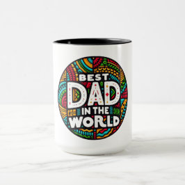 Caneca Melhor Pai do Mundo - Mosaico Arco-íris Vibrante