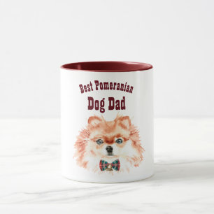 Caneca Melhor PAI POMERANIANO DOG - rosto ilustrado fofo