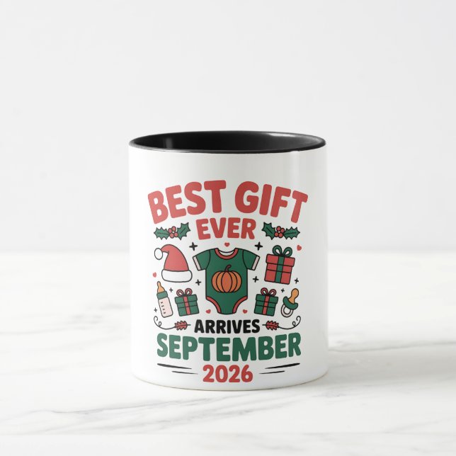 Caneca Melhor Presente Chega em Setembro de 2026 Natal   (Centro)