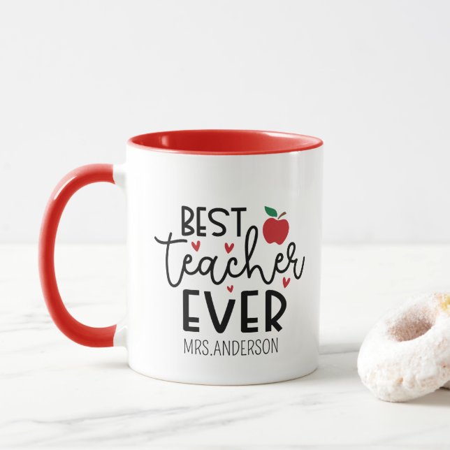 Caneca Melhor Professor de Todos os Tempos Agradecimento  (Com Donut)