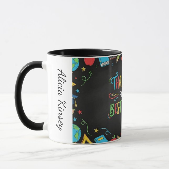Caneca Melhor Professor Obrigado Personalizado (Esquerda)