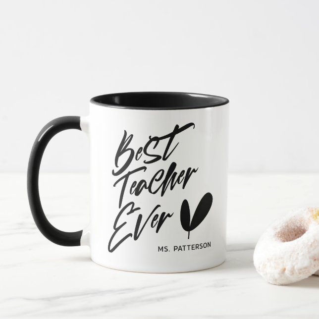 Caneca Melhor Professora do Nunca - Nome Personalizado de (Com Donut)