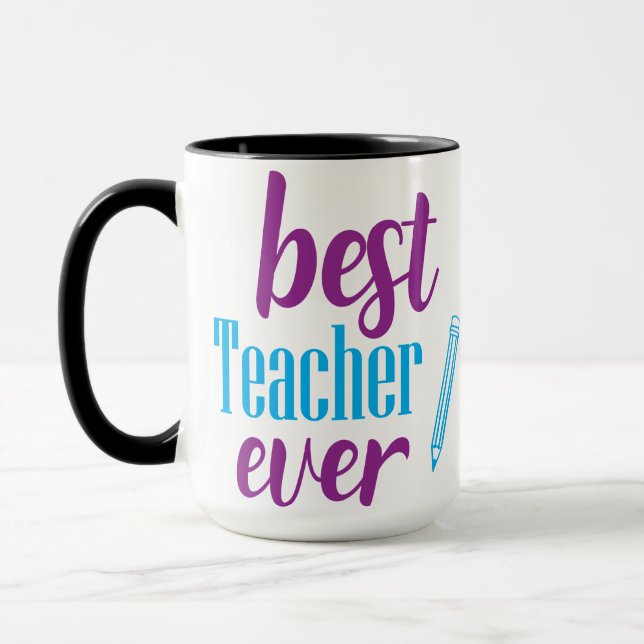 Caneca Melhor Professora Em Tipografia (Esquerda)