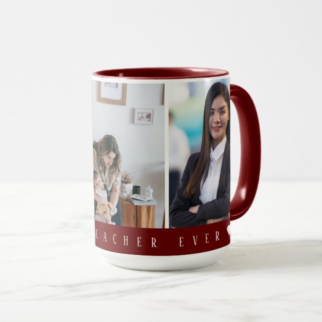 Caneca Melhor Professora já elegante burgundy 3 Foto (Frente Esquerda)