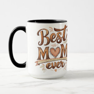 Caneca Melhor Tipografia Rústica de Mãe com Coração