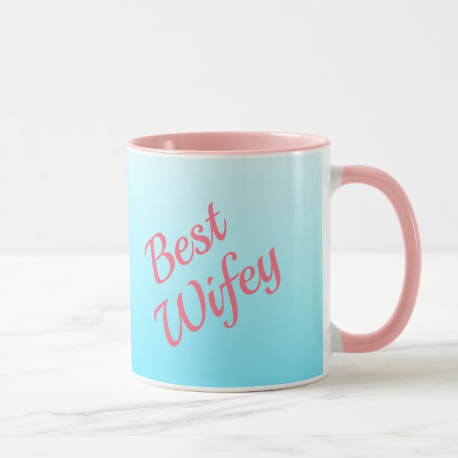 Caneca Melhor Wifeia de Turquesa e Rosa (Direita)