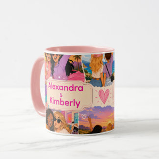 Caneca MELHORES AMIGAS! Presente de Nomes Personalizados