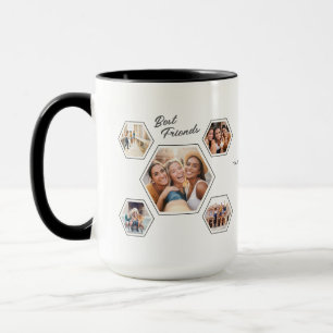 Caneca Melhores Amigos Dez‑Foto Nomes Personalizados & An