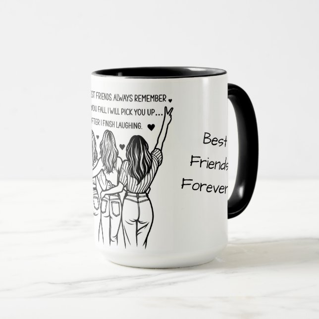 Caneca Melhores Amigos Personalizados para Sempre (Frente Esquerda)