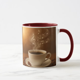 Caneca "Melodies in Steam: Musical Coffee Cup Art Mug"