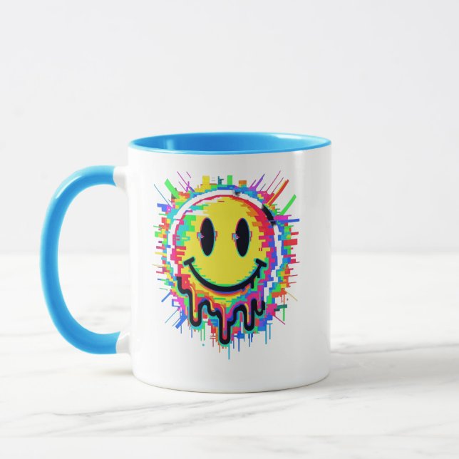 Caneca Melting Smiley Face Mug – Color Distortion Psyched (Esquerda)