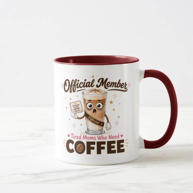 Caneca Membro Oficial Mães Cansadas Que Precisam de Café (Direita)
