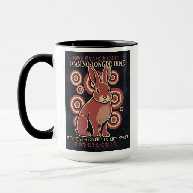 Caneca Meme Eclético de Vídeo de Jantar de Coelho Japonês (Esquerda)