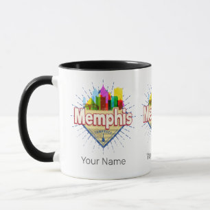 Caneca Memphis Tennessee EUA Retro Skyline