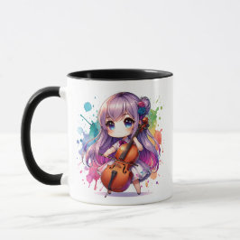 Caneca Menina Bonita Jogando Cello