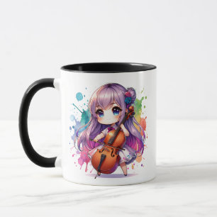 Caneca Menina Bonita Jogando Cello