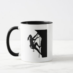 Caneca Menina de escalada da mulher