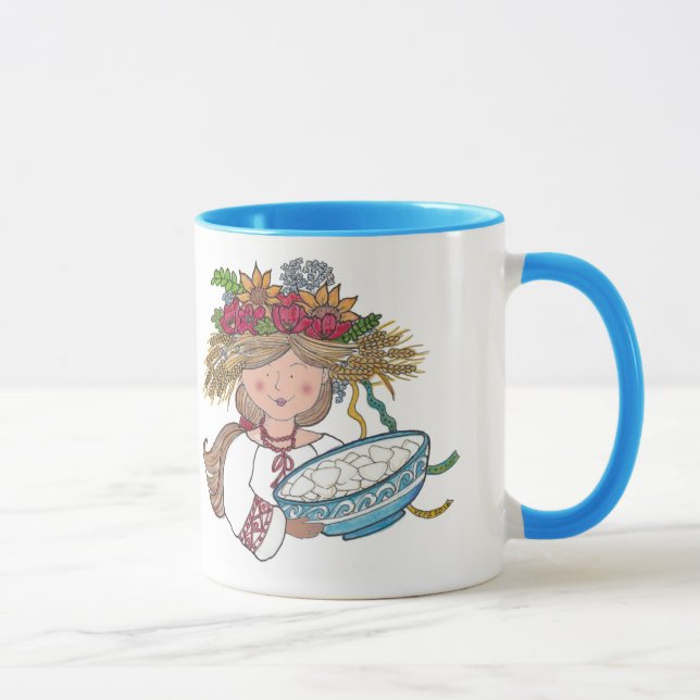 Caneca Menina de Perogie Pyrohy Pierogi (Direita)