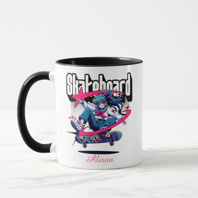 Caneca Menina de Teen do Quadro Personalizado de Animação (Esquerda)