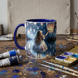 Caneca Menina do Lago de Lanterna Celeste Caprichosa