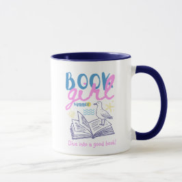 Caneca Menina dos Livros Verão Praia Gaivota Personalizad