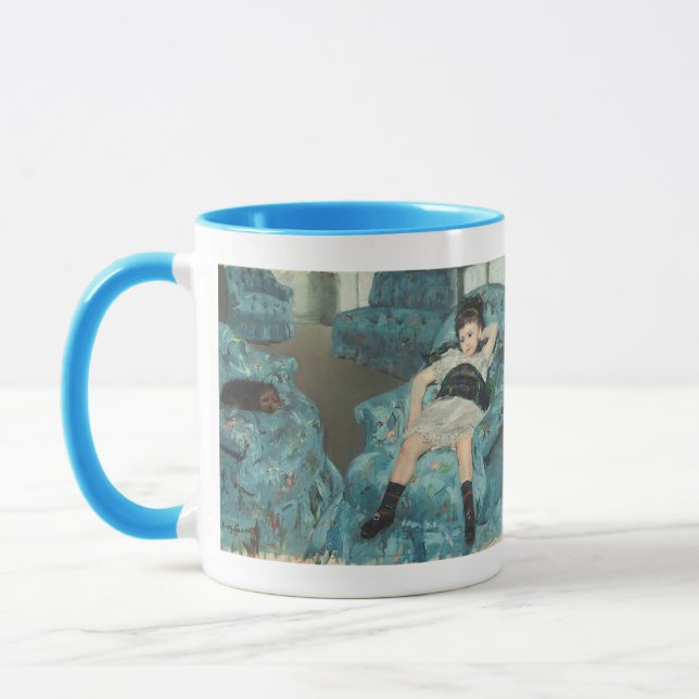 Caneca Menina em uma poltrona azul, 1878 (oi (Esquerda)