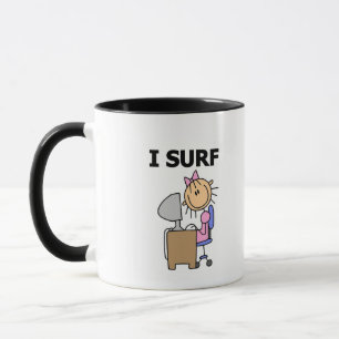 Caneca Menina Eu Surfo Camisetas e Presentes na Web