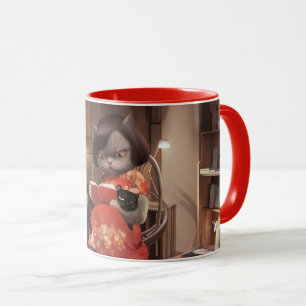 Caneca Menina Meow - Tempo de Leitura de Gato Vintage
