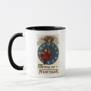 Caneca Menina no assento vermelho no pulso de disparo
