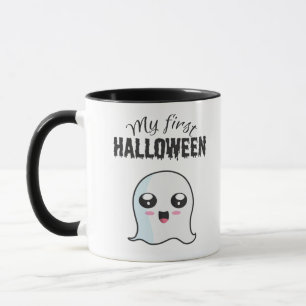 Caneca Menina recém-nascida do Halloween Cute Boo Primeir