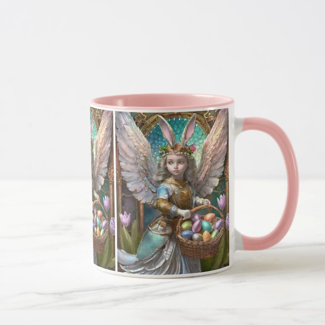 Caneca Menina Vestindo roupa de anjo na Páscoa (Direita)