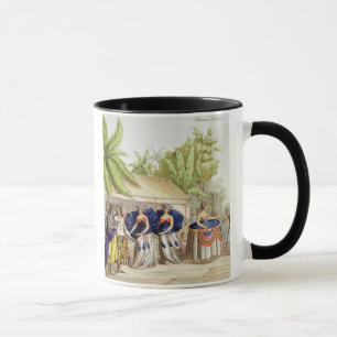 Caneca Meninas de dança polinésias, gravadas por A.