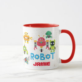 Caneca Meninas RAPYS adoram ROBOTS RED batizados de anima