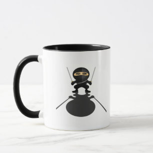 Caneca Menino Ninja Fofo com Katana Dupla Desenho Anime G