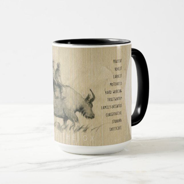 Caneca Meninos Buffalo Chineses Ox Ano 2021 Personalidade (Frente Esquerda)