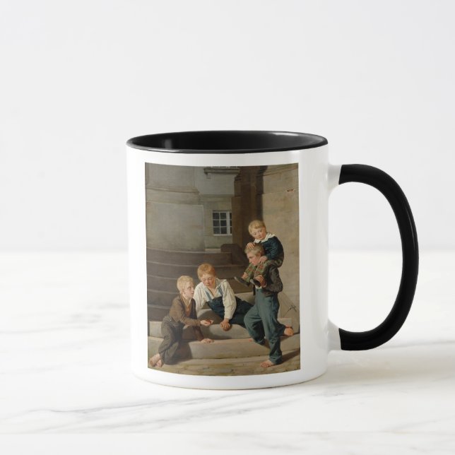 Caneca Meninos que jogam dados na frente de (Direita)