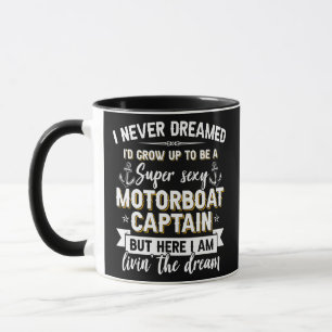 Caneca Mens Funny Motorboat Capitão Boat Lover Barco