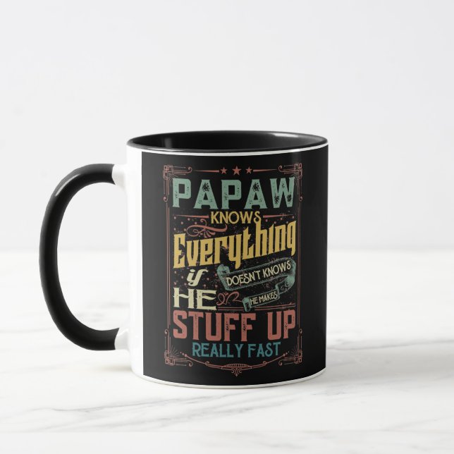 Caneca Mens Papaw sabe tudo se não sabe (Esquerda)