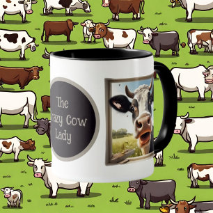 Caneca mensagem de adição de uma vaca louca