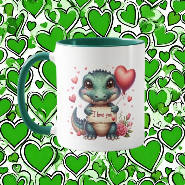 Caneca Mensagem de adição do jacaré de corte (Criador carregado)