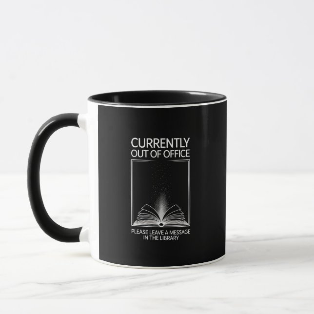 Caneca Mensagem de cartão de data de biblioteca fora do e (Esquerda)