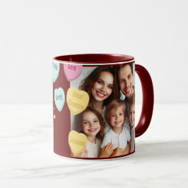Caneca Mensagem de Corações Vermelhos e Fotografia | Dia 