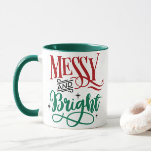 Caneca Mensagem e Brilho Arma de Natal Festiva Engraça